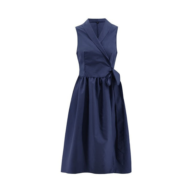 Casual Sleeveless Belt Dress