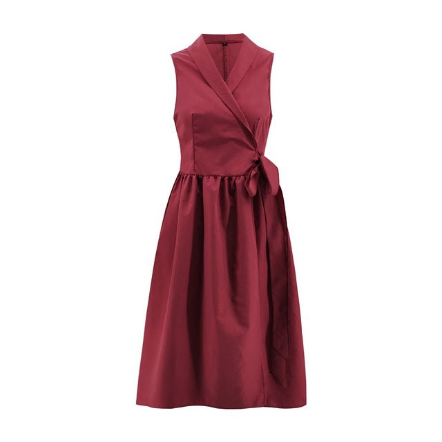 Casual Sleeveless Belt Dress