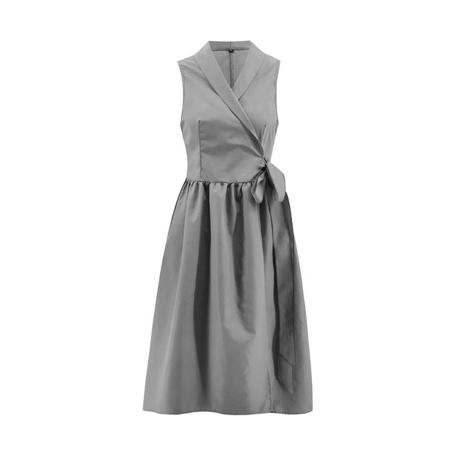 Casual Sleeveless Belt Dress