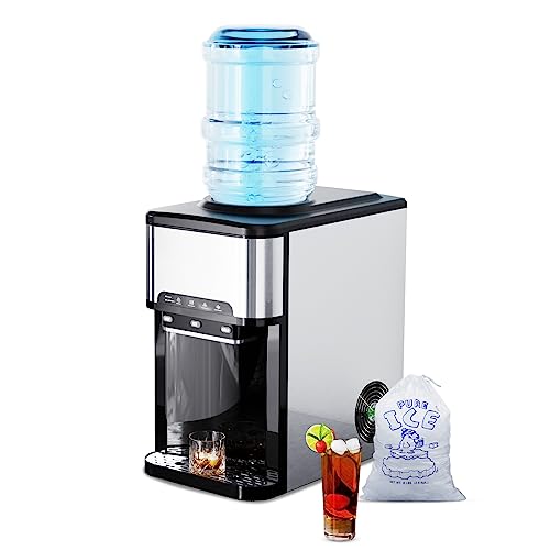Nugget Ice Maker Countertop, Portable Crushed Ice Machine, Self Cleaning Ice Makers with One-Click Operation, Soft Chewable Pebble Ice in 7 Mins, 34Lbs/24H with Ice Scoop for Home Bar Camping RV