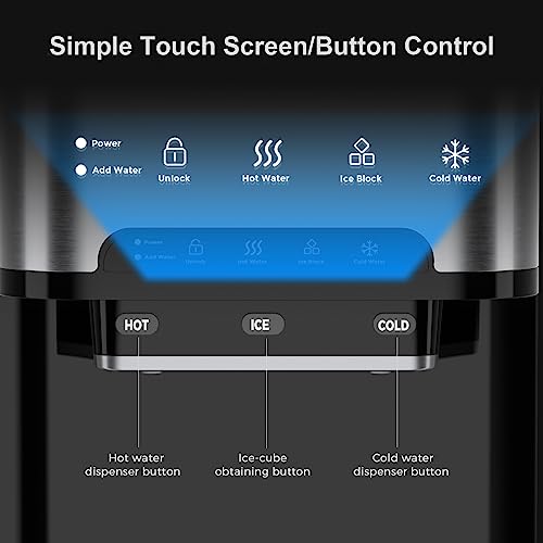 Nugget Ice Maker Countertop, Portable Crushed Ice Machine, Self Cleaning Ice Makers with One-Click Operation, Soft Chewable Pebble Ice in 7 Mins, 34Lbs/24H with Ice Scoop for Home Bar Camping RV