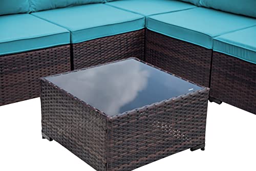 ASJMR Outdoor Patio Furniture Set with Fire Pit Table, 13 Pieces Outdoor Furniture Set Patio Sectional Sofa w/43in Propane Fire Pit, PE Wicker Rattan Patio Conversation Sets - Grey