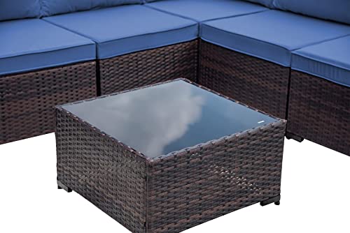 ASJMR Outdoor Patio Furniture Set with Fire Pit Table, 13 Pieces Outdoor Furniture Set Patio Sectional Sofa w/43in Propane Fire Pit, PE Wicker Rattan Patio Conversation Sets - Grey