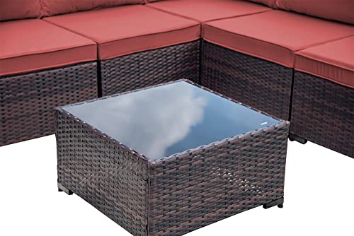 ASJMR Outdoor Patio Furniture Set with Fire Pit Table, 13 Pieces Outdoor Furniture Set Patio Sectional Sofa w/43in Propane Fire Pit, PE Wicker Rattan Patio Conversation Sets - Grey