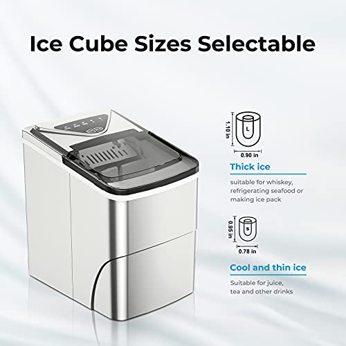 Nugget Ice Maker Countertop, Portable Crushed Ice Machine, Self Cleaning Ice Makers with One-Click Operation, Soft Chewable Pebble Ice in 7 Mins, 34Lbs/24H with Ice Scoop for Home Bar Camping RV