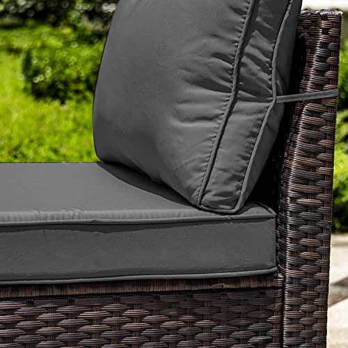 RTDTD Outdoor Patio Furniture Set with Propane Fire Pit Table, 13 Pieces Outdoor Furniture Patio Sectional Sofa Conversation Sets w/ETL Approved 43" Gas Outdoor Fire Table & Coffee Table (Brown)