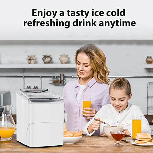 Nugget Ice Maker Countertop, Portable Crushed Ice Machine, Self Cleaning Ice Makers with One-Click Operation, Soft Chewable Pebble Ice in 7 Mins, 34Lbs/24H with Ice Scoop for Home Bar Camping RV