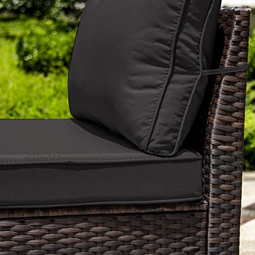 RTDTD Outdoor Patio Furniture Set with Propane Fire Pit Table, 13 Pieces Outdoor Furniture Patio Sectional Sofa Conversation Sets w/ETL Approved 43" Gas Outdoor Fire Table & Coffee Table (Brown)