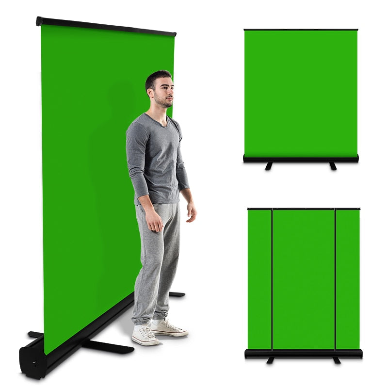 Studio/Photography 3.5ft/4.9ft Green Screen Background Collapsible Chromakey Backdrop Aluminium Case for Virtual StudioGame