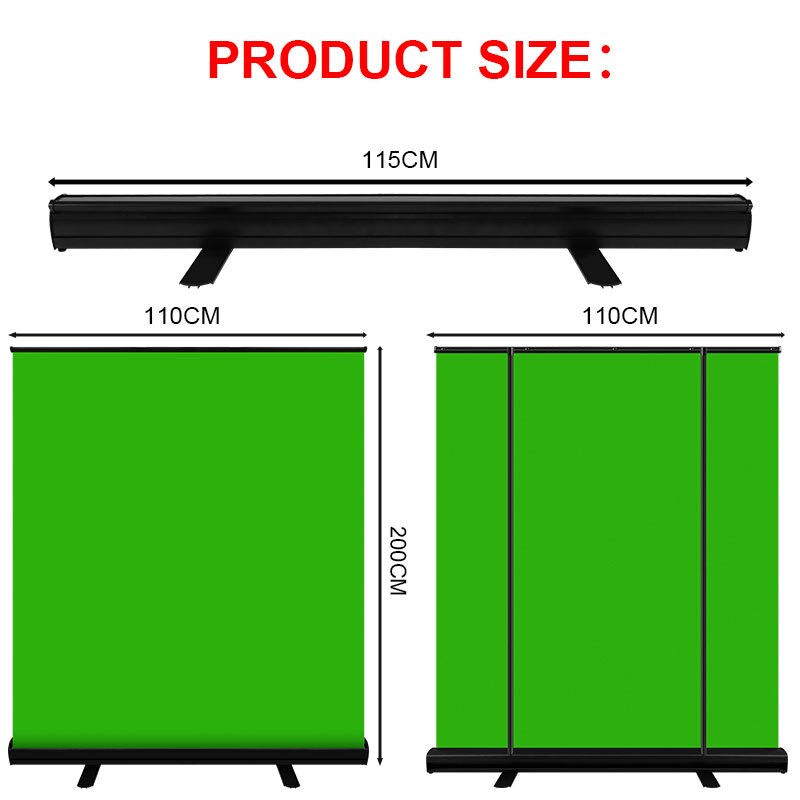 Studio/Photography 3.5ft/4.9ft Green Screen Background Collapsible Chromakey Backdrop Aluminium Case for Virtual StudioGame