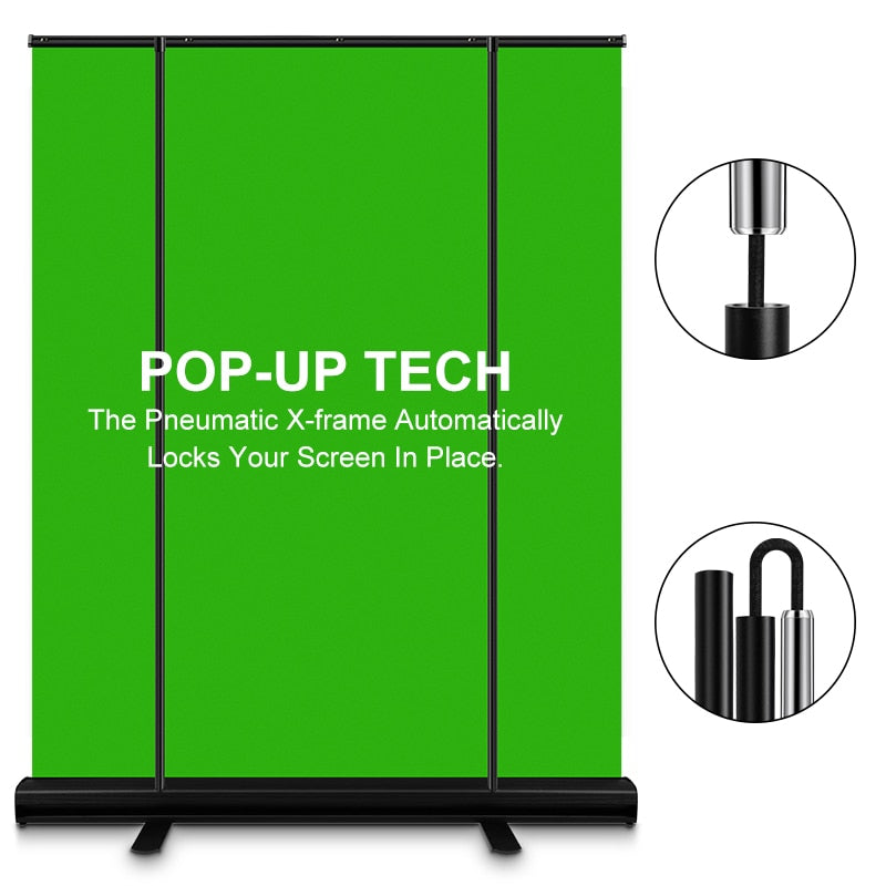 Studio/Photography 3.5ft/4.9ft Green Screen Background Collapsible Chromakey Backdrop Aluminium Case for Virtual StudioGame
