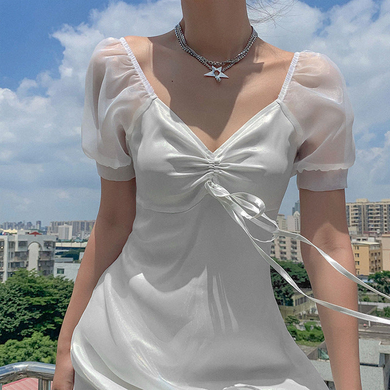 V-neck Short Sleeve Dress