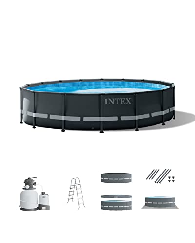 INTEX 26325EH Ultra XTR Deluxe Above Ground Swimming Pool Set: 16ft x 48in – Includes 1500 GPH Cartridge Sand Filter Pump – SuperTough Puncture Resistant – Rust Resistant – Easy to Assemble