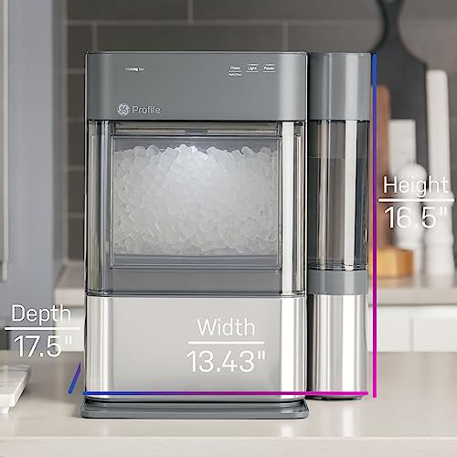 GE Profile Opal 2.0 | Countertop Nugget Ice Maker with Side Tank | Ice Machine with WiFi Connectivity | Smart Home Kitchen Essentials | Black Stainless
