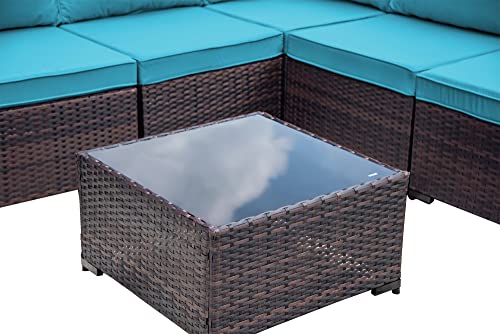 ASJMR Outdoor Patio Furniture Set with Fire Pit Table, 13 Pieces Outdoor Furniture Set Patio Sectional Sofa w/43in Propane Fire Pit, PE Wicker Rattan Patio Conversation Sets - Grey
