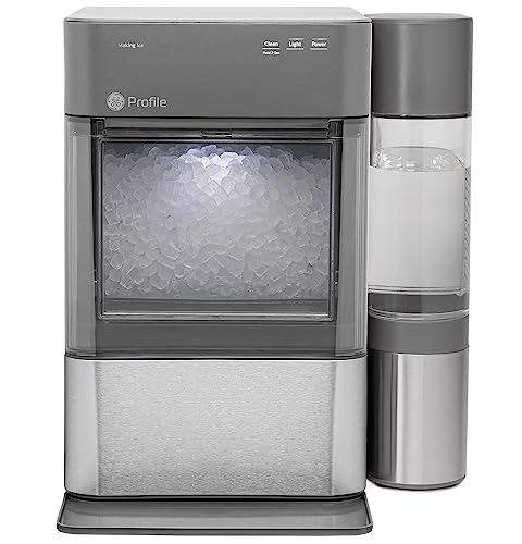 GE Profile Opal 2.0 | Countertop Nugget Ice Maker with Side Tank | Ice Machine with WiFi Connectivity | Smart Home Kitchen Essentials | Black Stainless