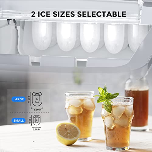 Nugget Ice Maker Countertop, Portable Crushed Ice Machine, Self Cleaning Ice Makers with One-Click Operation, Soft Chewable Pebble Ice in 7 Mins, 34Lbs/24H with Ice Scoop for Home Bar Camping RV