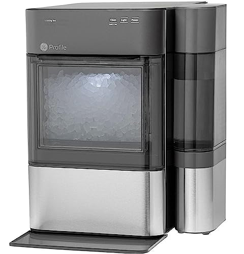 GE Profile Opal 2.0 | Countertop Nugget Ice Maker with Side Tank | Ice Machine with WiFi Connectivity | Smart Home Kitchen Essentials | Black Stainless