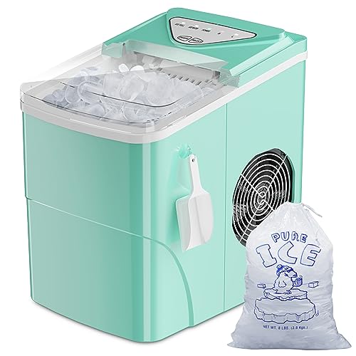 Nugget Ice Maker Countertop, Portable Crushed Ice Machine, Self Cleaning Ice Makers with One-Click Operation, Soft Chewable Pebble Ice in 7 Mins, 34Lbs/24H with Ice Scoop for Home Bar Camping RV