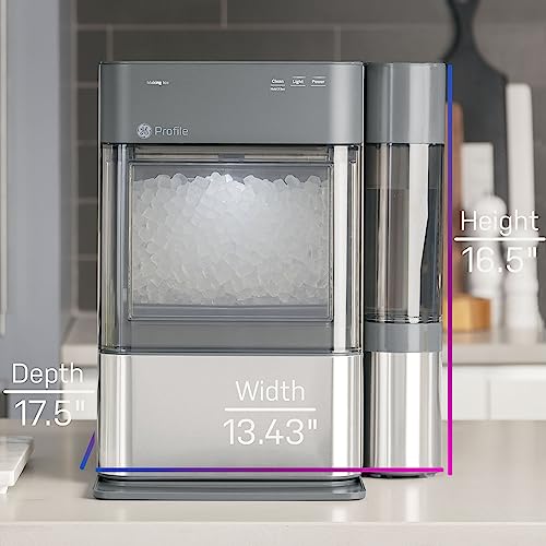 GE Profile Opal 2.0 | Countertop Nugget Ice Maker with Side Tank | Ice Machine with WiFi Connectivity | Smart Home Kitchen Essentials | Black Stainless