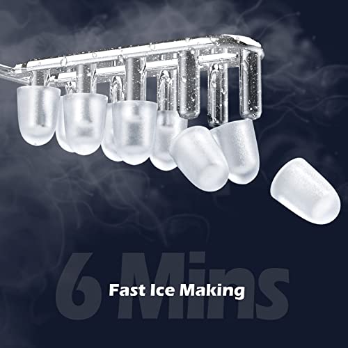 Nugget Ice Maker Countertop, Portable Crushed Ice Machine, Self Cleaning Ice Makers with One-Click Operation, Soft Chewable Pebble Ice in 7 Mins, 34Lbs/24H with Ice Scoop for Home Bar Camping RV