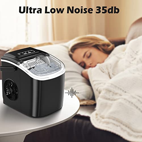 Nugget Ice Maker Countertop, Portable Crushed Ice Machine, Self Cleaning Ice Makers with One-Click Operation, Soft Chewable Pebble Ice in 7 Mins, 34Lbs/24H with Ice Scoop for Home Bar Camping RV