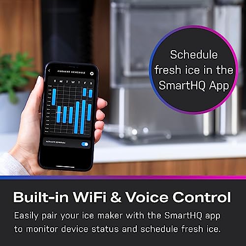 GE Profile Opal 2.0 | Countertop Nugget Ice Maker with Side Tank | Ice Machine with WiFi Connectivity | Smart Home Kitchen Essentials | Black Stainless