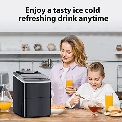 Nugget Ice Maker Countertop, Portable Crushed Ice Machine, Self Cleaning Ice Makers with One-Click Operation, Soft Chewable Pebble Ice in 7 Mins, 34Lbs/24H with Ice Scoop for Home Bar Camping RV