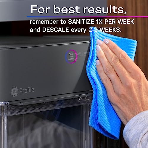 GE Profile Opal 2.0 | Countertop Nugget Ice Maker with Side Tank | Ice Machine with WiFi Connectivity | Smart Home Kitchen Essentials | Black Stainless