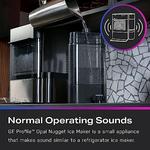 GE Profile Opal 2.0 | Countertop Nugget Ice Maker with Side Tank | Ice Machine with WiFi Connectivity | Smart Home Kitchen Essentials | Black Stainless