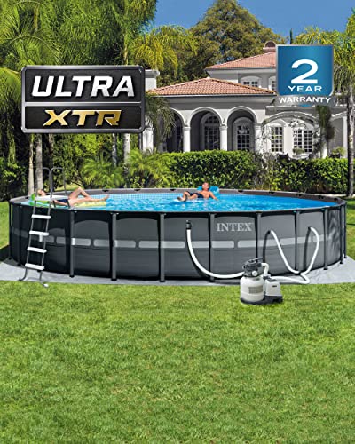INTEX 26325EH Ultra XTR Deluxe Above Ground Swimming Pool Set: 16ft x 48in – Includes 1500 GPH Cartridge Sand Filter Pump – SuperTough Puncture Resistant – Rust Resistant – Easy to Assemble