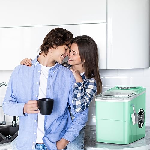 Nugget Ice Maker Countertop, Portable Crushed Ice Machine, Self Cleaning Ice Makers with One-Click Operation, Soft Chewable Pebble Ice in 7 Mins, 34Lbs/24H with Ice Scoop for Home Bar Camping RV
