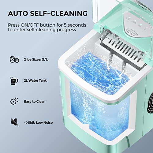 Nugget Ice Maker Countertop, Portable Crushed Ice Machine, Self Cleaning Ice Makers with One-Click Operation, Soft Chewable Pebble Ice in 7 Mins, 34Lbs/24H with Ice Scoop for Home Bar Camping RV