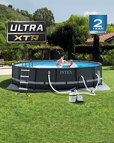 INTEX 26325EH Ultra XTR Deluxe Above Ground Swimming Pool Set: 16ft x 48in – Includes 1500 GPH Cartridge Sand Filter Pump – SuperTough Puncture Resistant – Rust Resistant – Easy to Assemble