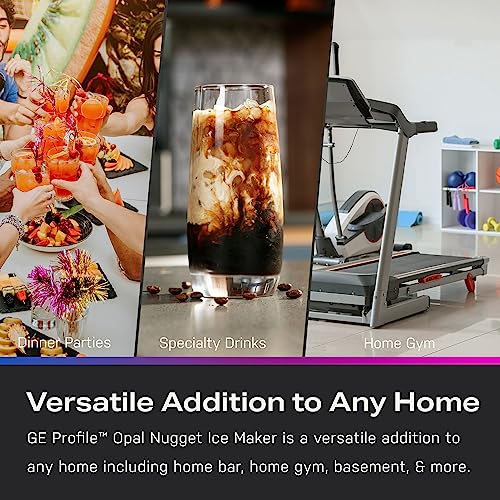 GE Profile Opal 2.0 | Countertop Nugget Ice Maker with Side Tank | Ice Machine with WiFi Connectivity | Smart Home Kitchen Essentials | Black Stainless
