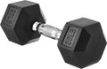 Rubber Encased Exercise & Fitness Hex Dumbbell, Hand Weight For Strength Training