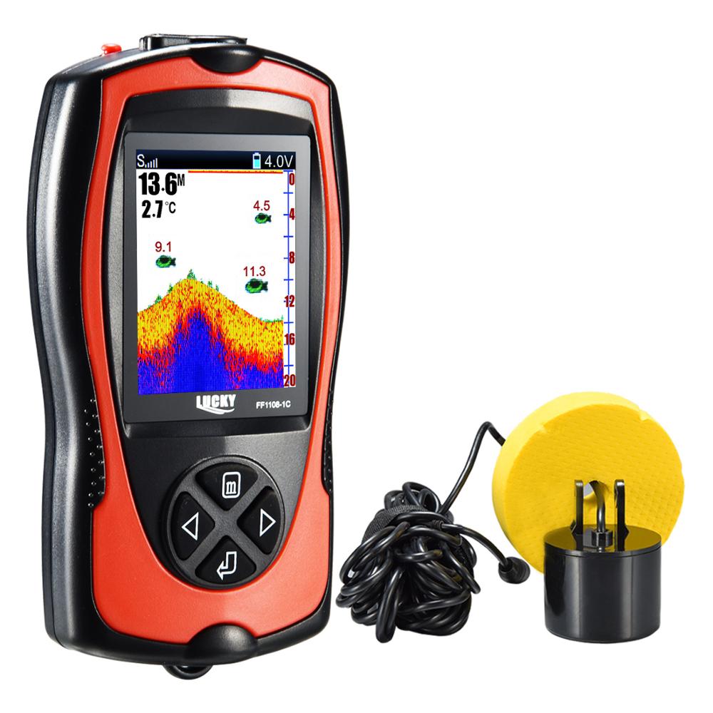 LUCKY FF1108-1C&amp; FF1108-1CT Portable Fish Finder for ice fishing Depth Sonar Sounder Alarm Waterproof echo sounder sonar fish