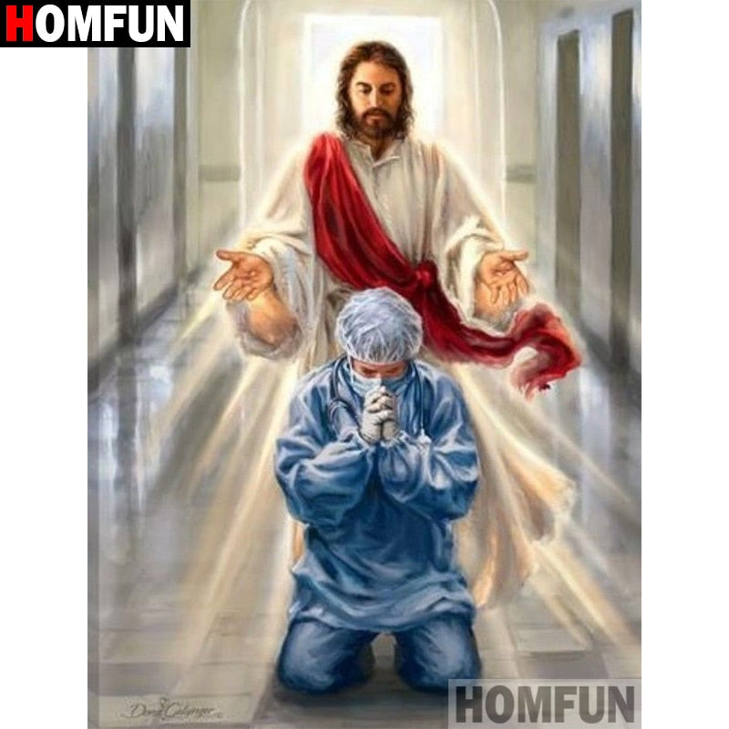 HOMFUN Full Square/Round Drill 5D DIY Diamond Painting "Religious figure" Embroidery Cross Stitch 5D Home Decor Gift A30083