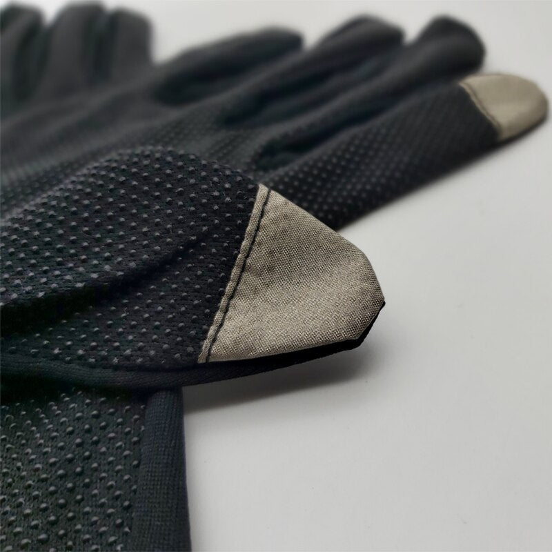 Golden Square and Compass Freemasonry Embroidery, Dot Plastic Anti-slip, Touch Screen, Polyester Gloves-[White]