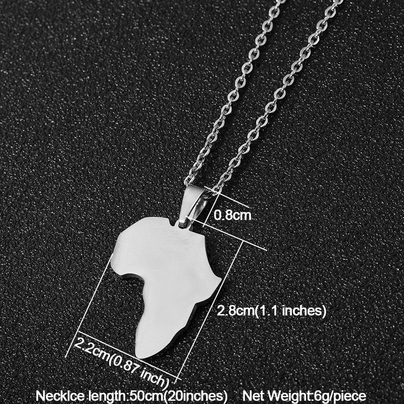 Fashion Selling African Map Pendant Necklaces Men&amp; Women Stainless Steel Gold Color Africa Map Jewelry Gift