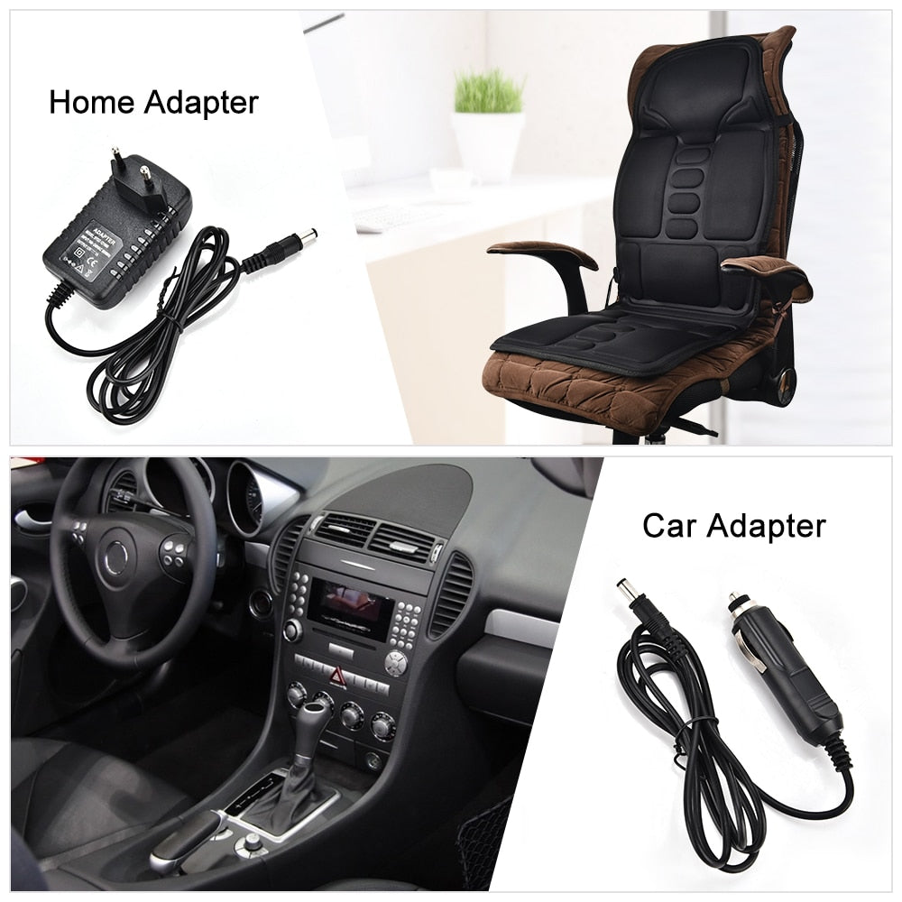 Electric Heating Full Body Massager for Car Chair Office Lumbar Neck Pain Relief Vibration Cushion Shoulder Back Massage Mat
