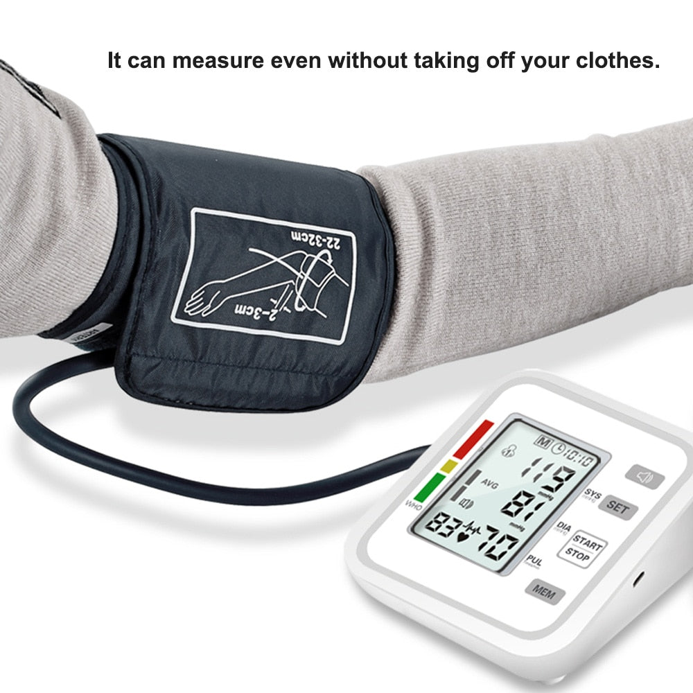 Upper Arm Style Automatic Electronic Blood Pressure Monitor WIth LCD Display Digital Intelligent Blood Pressure Meter