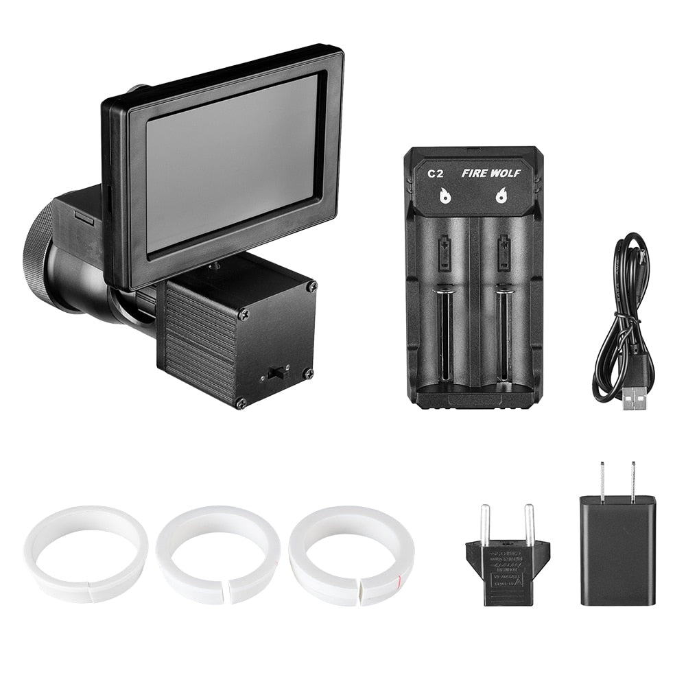 Fire Wolf Night Vision 4.3 Inch Display Siamese Scope Video Cameras Infrared illuminator Riflescope Hunting Optical