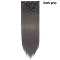 S-noilite Synthetic Pcs/set Long Straight Clip In On Hair Extensions Black Brown Red Pink Purple Fake Hairpieces For Women