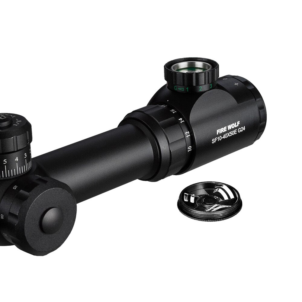 Fire Wolf 10-40x50 E Scope Long Range Riflescope Side Wheel Parallax Optic Sight Rifle  Hunting Scopes Sniper Rifle Sight