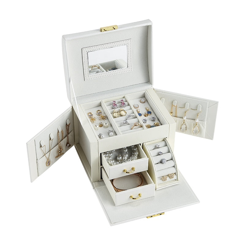 Casegrace Large Jewelry Box PU Leather  Storage Case