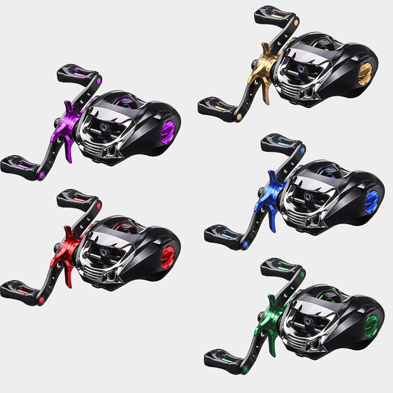 LINNHUE Baitcasting Reel BT2000 8kg Drag SFS Double Brake System Saltwater Reel 6.3:1 High Speed Metal Spare Spool Fishing Reel