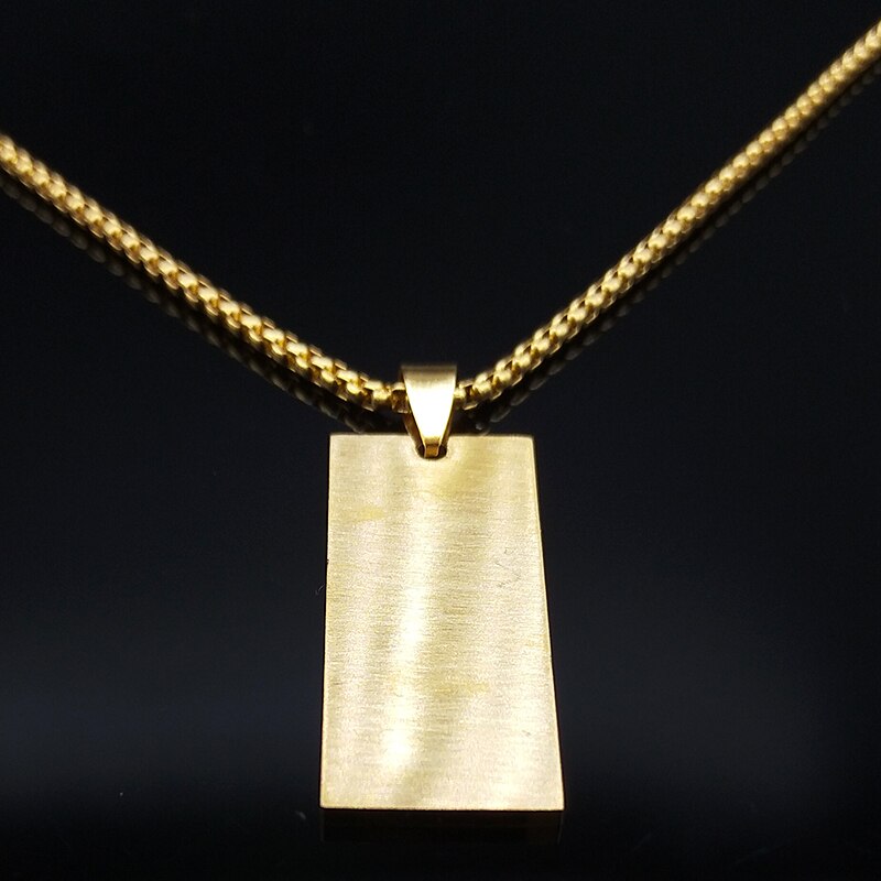Religious Muslim Allah Loran Stainless Steel Necklace Men Golod Color Islam Long Necklace Jewelry cadenas para hombre N1216S02
