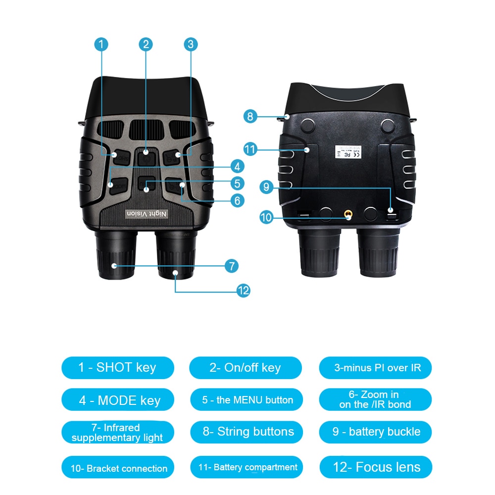Binocular Night Vision Device High Magnification HD Binoculars Outdoor Night Photography Video Infrared Digital Night Camera