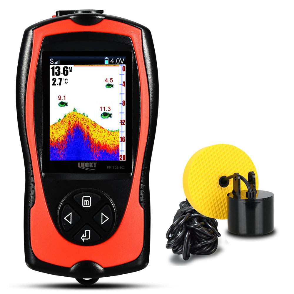LUCKY FF1108-1C&amp; FF1108-1CT Portable Fish Finder for ice fishing Depth Sonar Sounder Alarm Waterproof echo sounder sonar fish